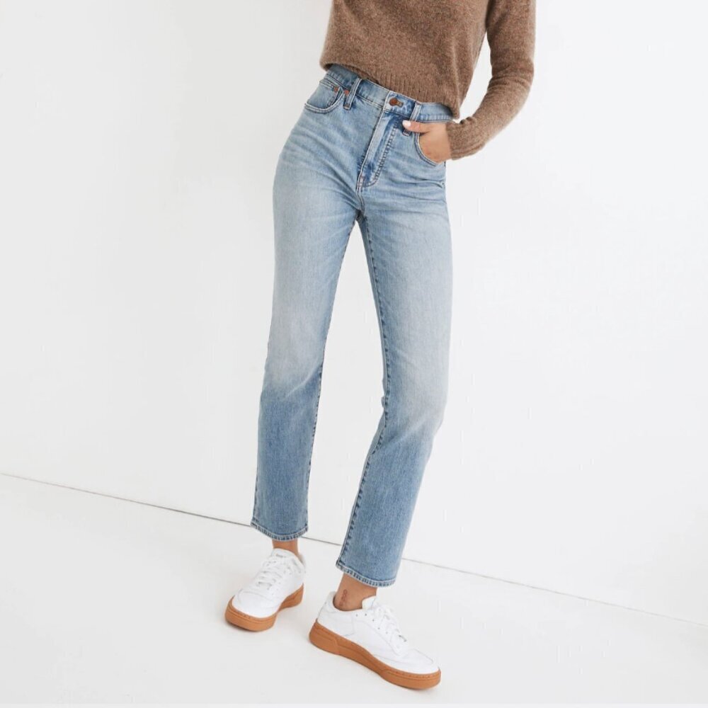 Madewell Slim Demi-Boot Cropped Jeans in Denis Wash (27)